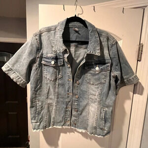 Zig Zag Stripe Denim Shirt / Jacket - Size 2XL